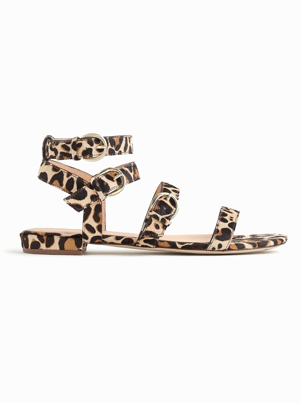 J. Crew Leopard Print Strappy Sandals - Tan/Black Sz 8.5